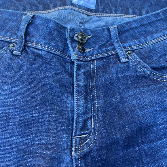 Hudson Beth mid rise baby boot jeans back pockets button closed size 28 long - Picture 3 of 14